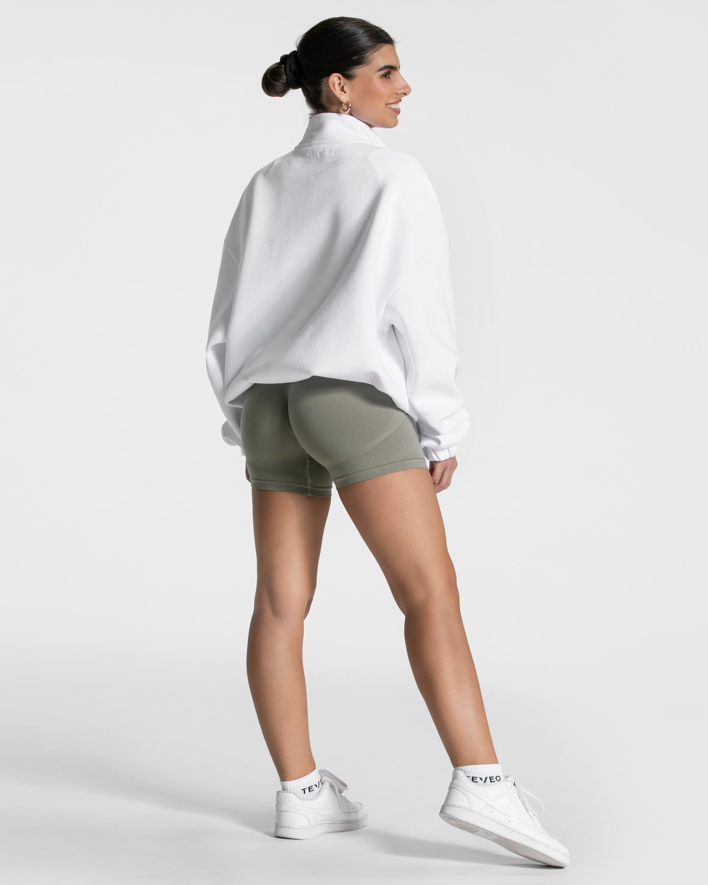 Femme Half Zip Sweater "Weiß"