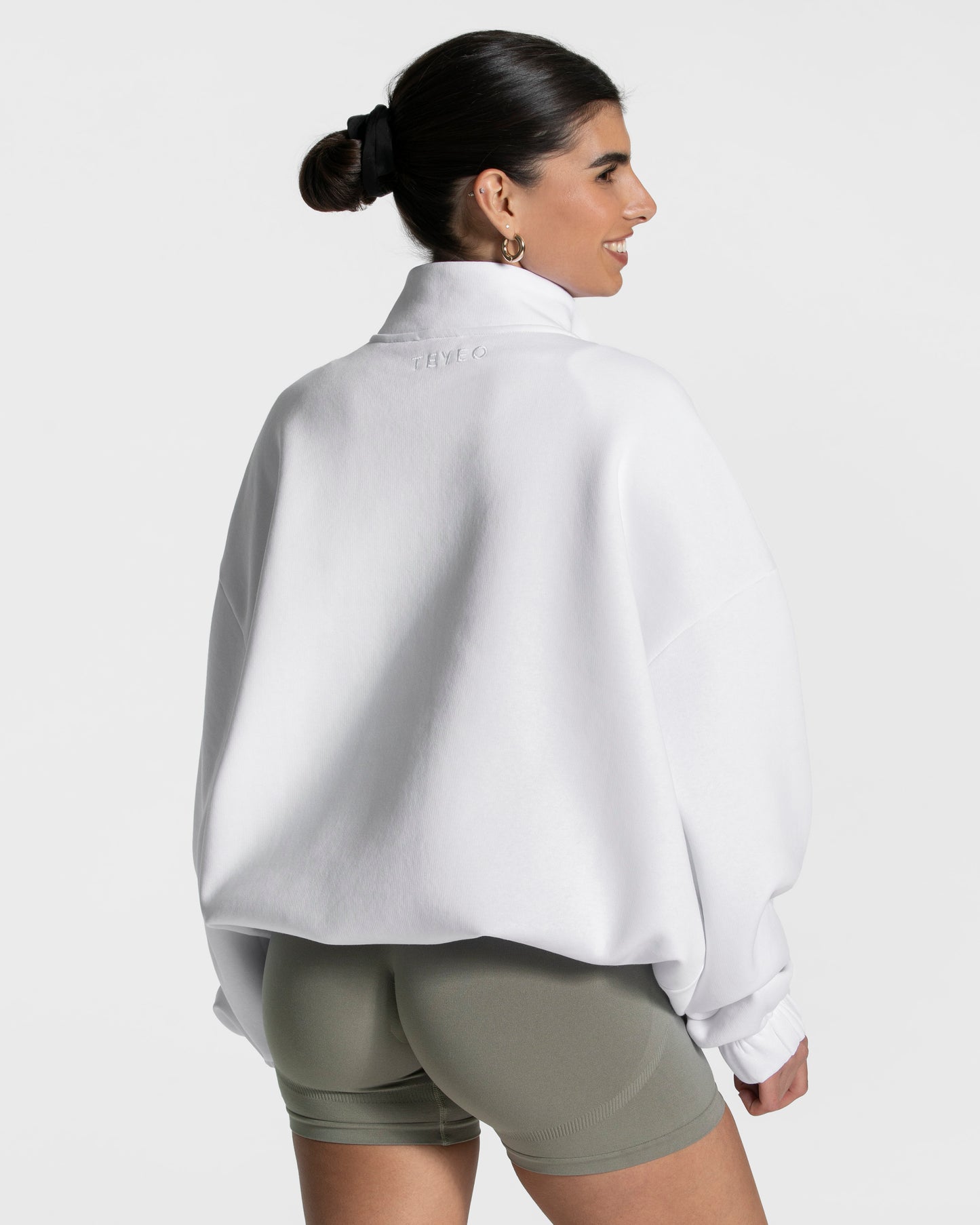 Femme Half Zip Sweater "Weiß"