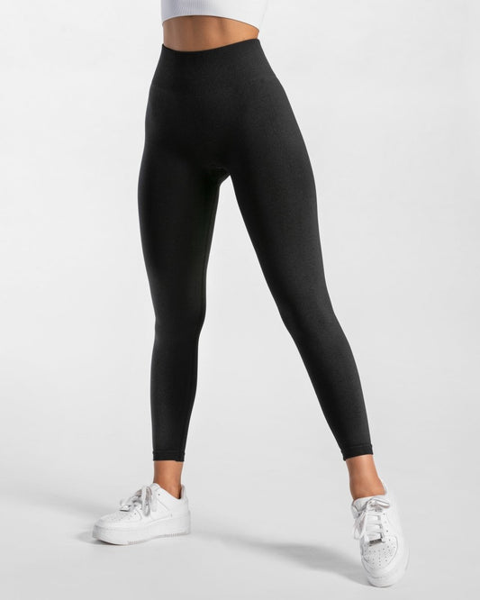 INSTINNCT Damen Yoga Lange Leggings Slim Fit Fitnesshose Sporthosen #0  Lächeln Stil(gerafft) - Asche Schwarz XS : : Fashion